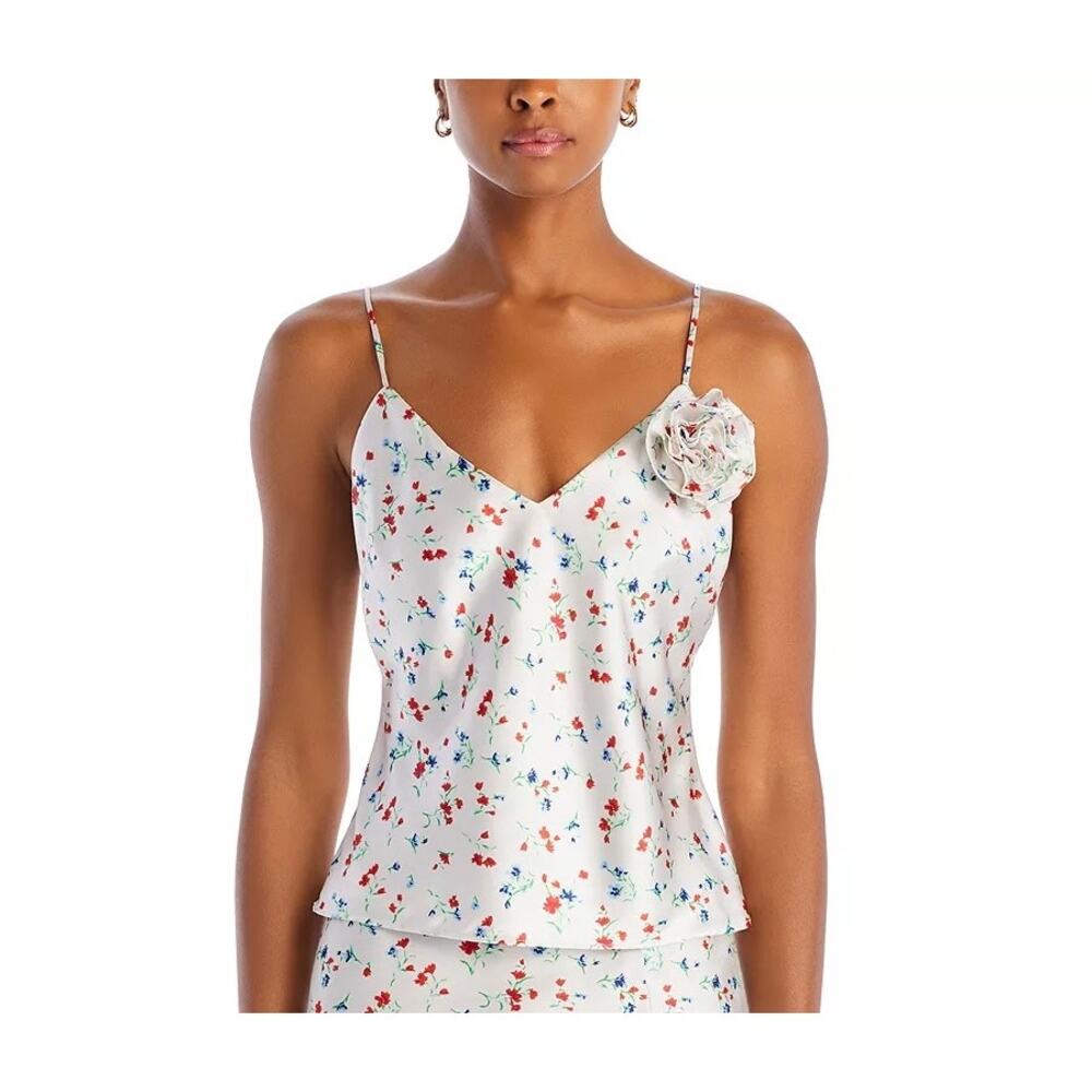 Anthropologie Bardot Wisteria Cami Top Rose Ditsy Floral Pattern Scoop V-Neck 10